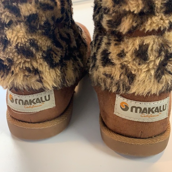 Makalu California Girls faux cheetah fur Winterland  zipper ankle boots size 3 - Picture 3 of 6